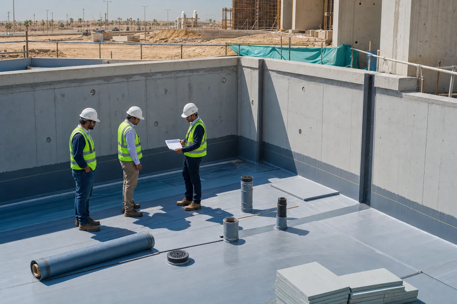 Basement tank and podium waterproofing applications for Saudi Arabia construction projects