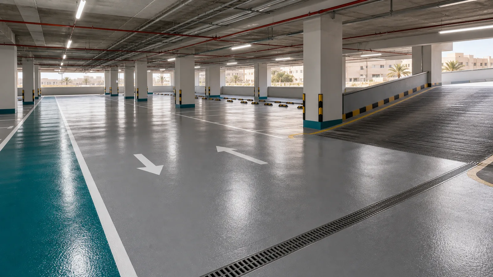 Parking deck waterproofing and epoxy traffic coating in KSA