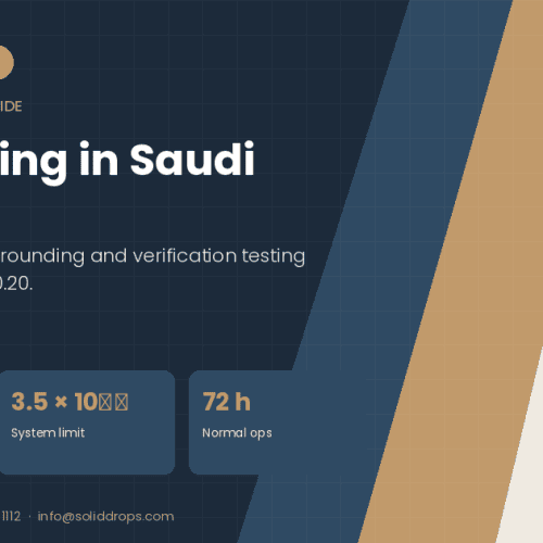 ESD flooring in Saudi Arabia – SolidDrops guide cover graphic with key figures