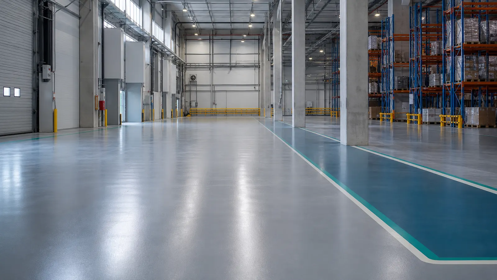 Expert epoxy flooring service for a Saudi Arabia warehouse by SolidDrops