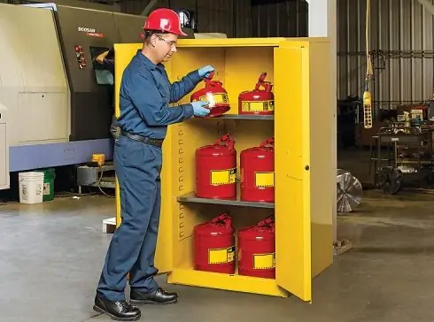 Flammable chemical storage cabinet