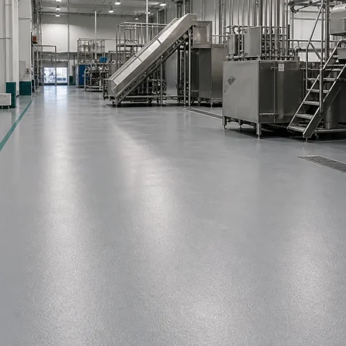 Food grade epoxy and PU cement flooring for a hygienic food factory in Saudi Arabia