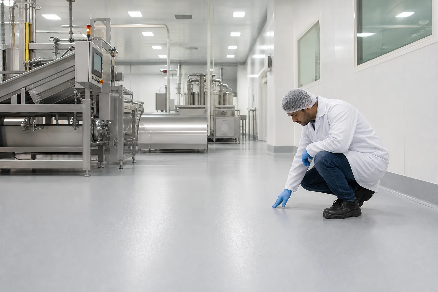 Hygienic epoxy flooring for a Saudi food production facility