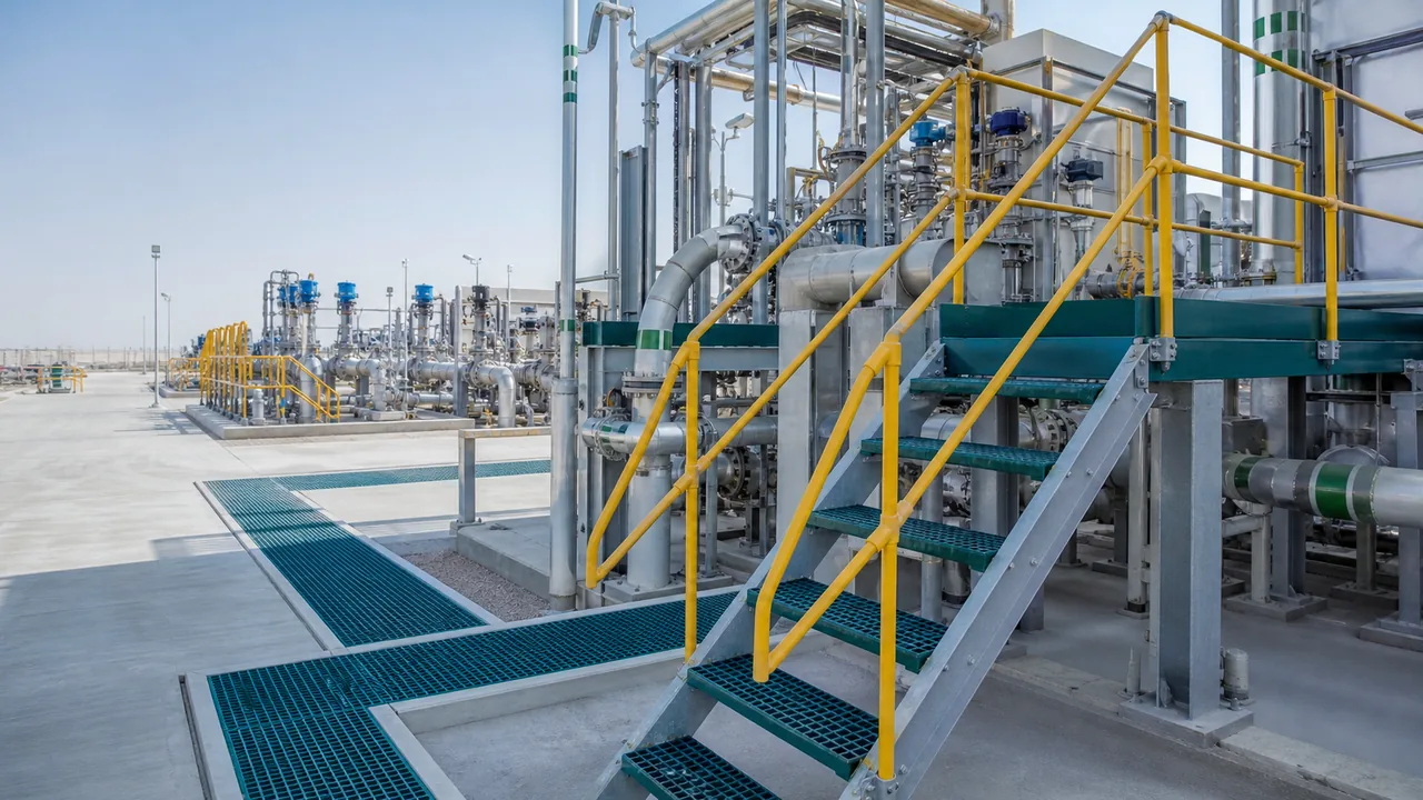 Industrial FRP grating and building material solution for Saudi project support