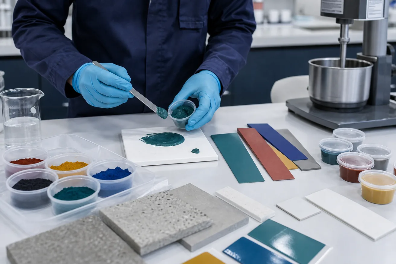 Pigment dispersion testing, coating color matching and concrete sample review for Saudi Arabia projects