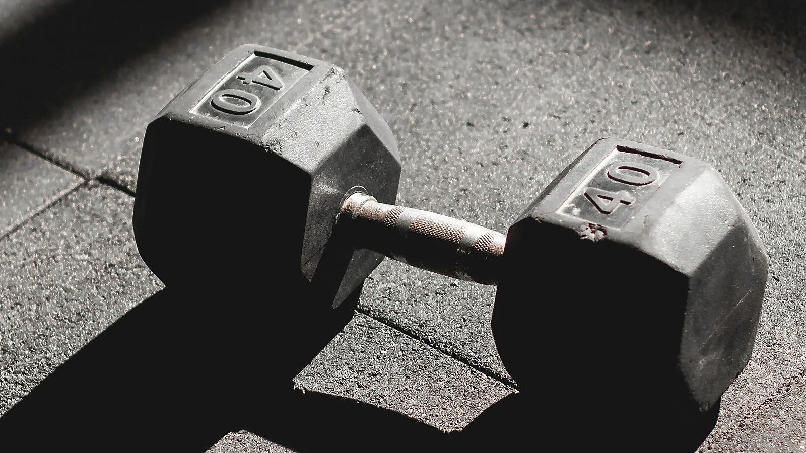 Natural rubber gym flooring detail for equipment and free-weight zones