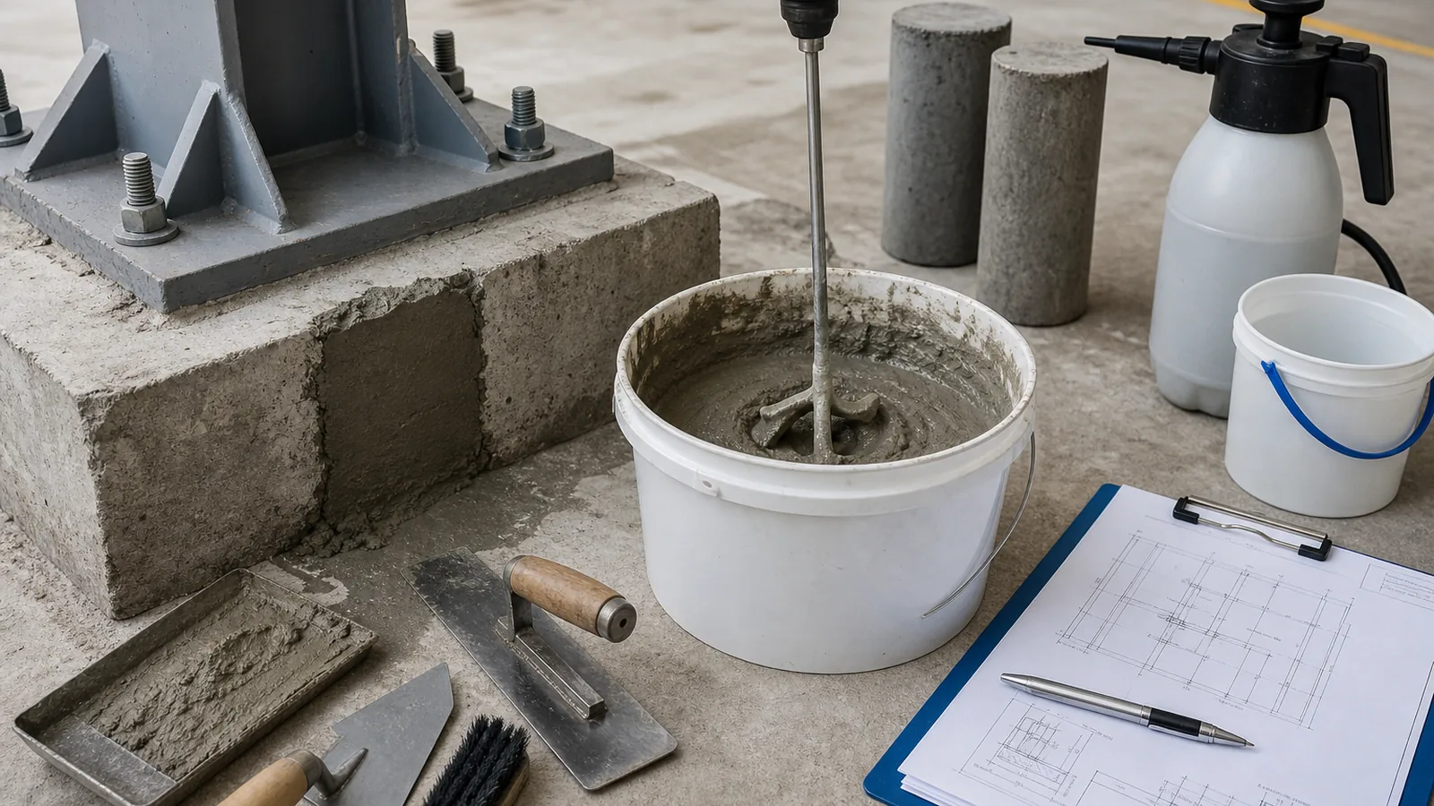 Concrete repair grout preparation and project BOQ review in Saudi Arabia