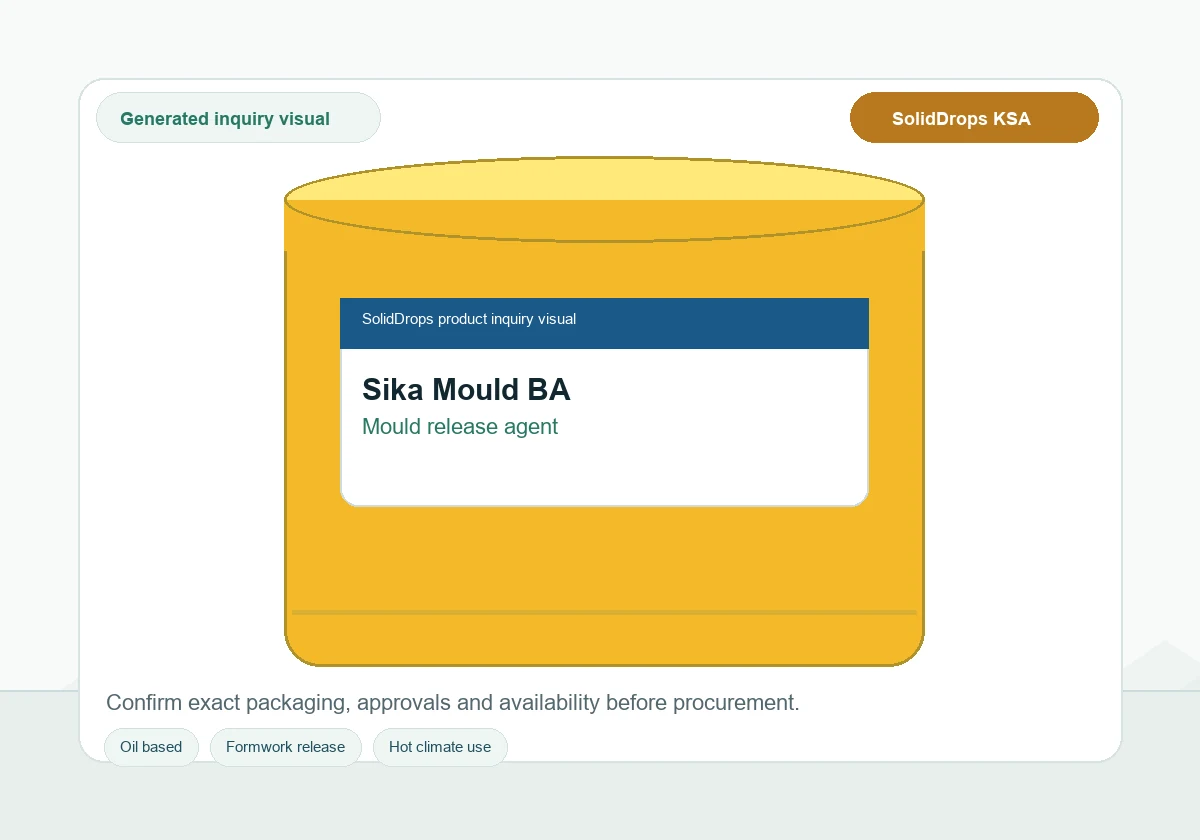Sika Mould BA product inquiry visual for shutter release material in Saudi Arabia