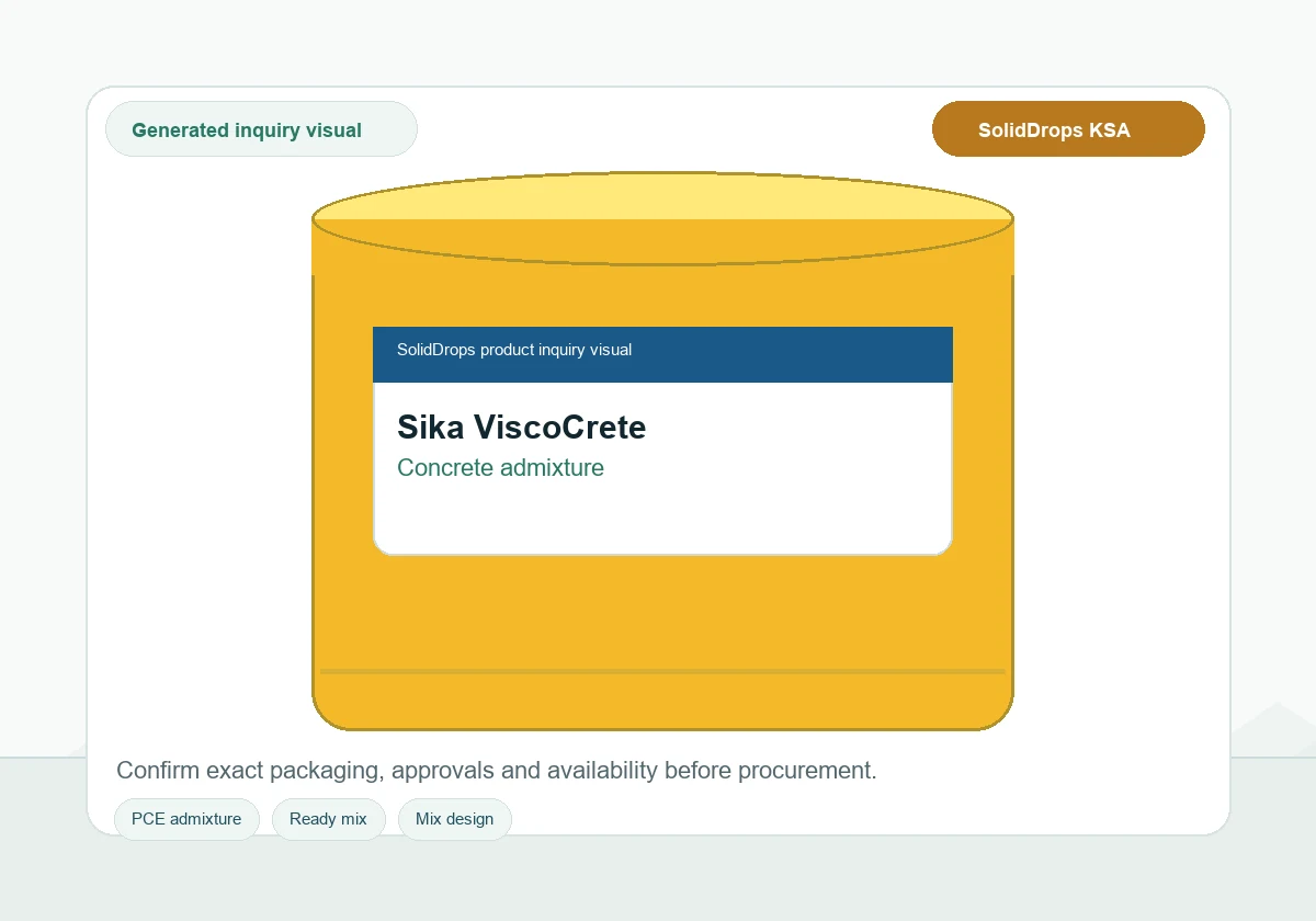 Sika ViscoCrete product inquiry visual for concrete admixture in Saudi Arabia