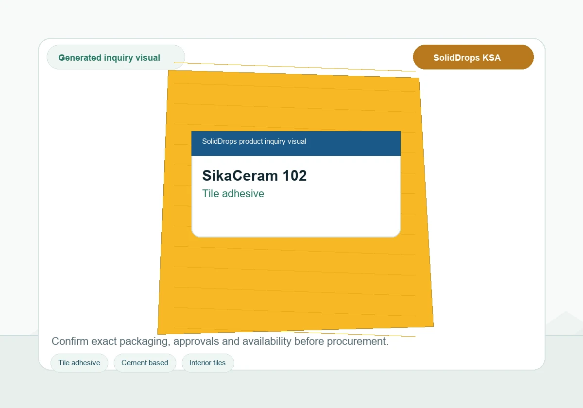 SikaCeram 102 product inquiry visual for cement based tile adhesive in Saudi Arabia