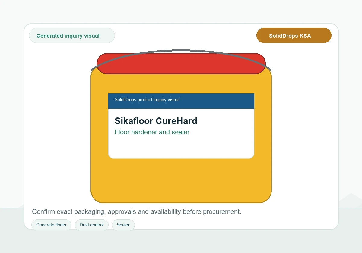 Sikafloor CureHard product inquiry visual for concrete floor hardener in Saudi Arabia