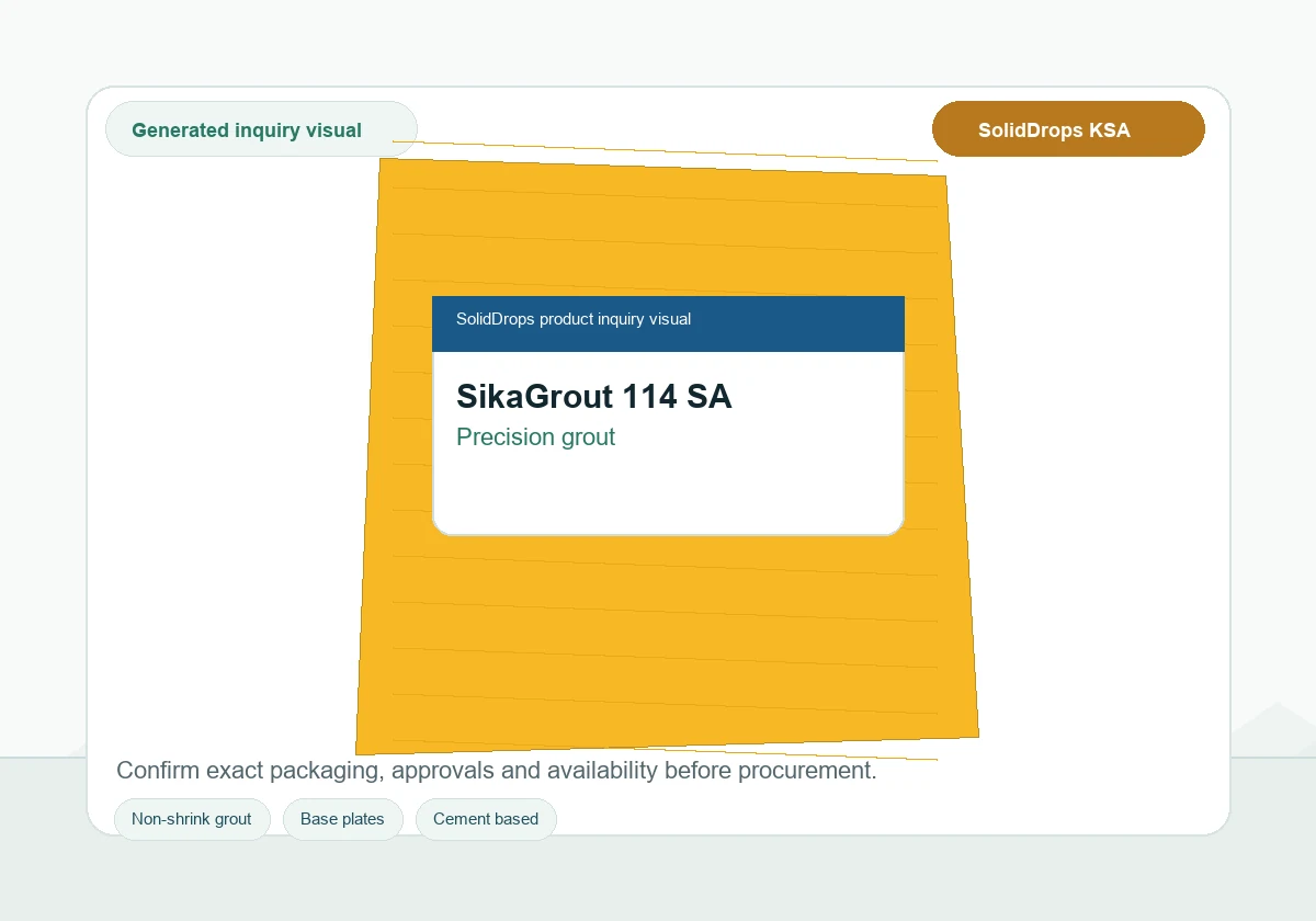SikaGrout 114 SA product inquiry visual for cement based precision grout in Saudi Arabia