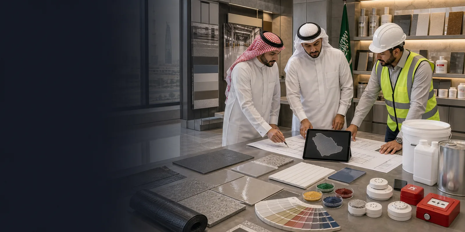 SolidDrops Saudi Arabia flooring waterproofing FRP panels chemicals pigments fire alarm and building materials company consultation
