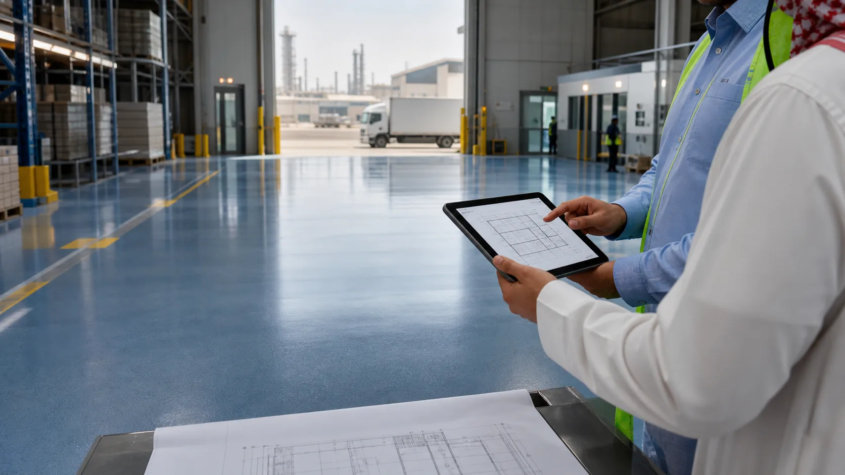Saudi industrial project consultation for ESD epoxy flooring and specification review