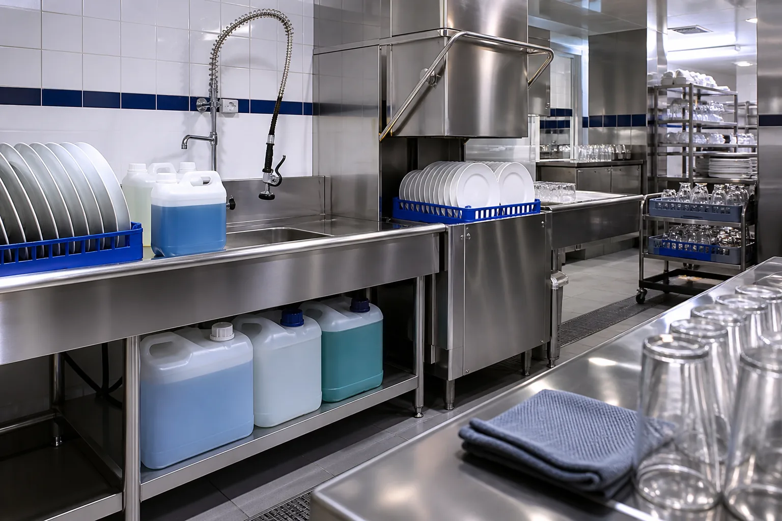 Commercial dishwashing and stainless steel cleaning materials for restaurants in KSA